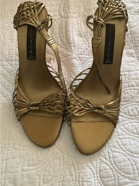 Steve Madden Metallic Gold Braided Strappy Heels